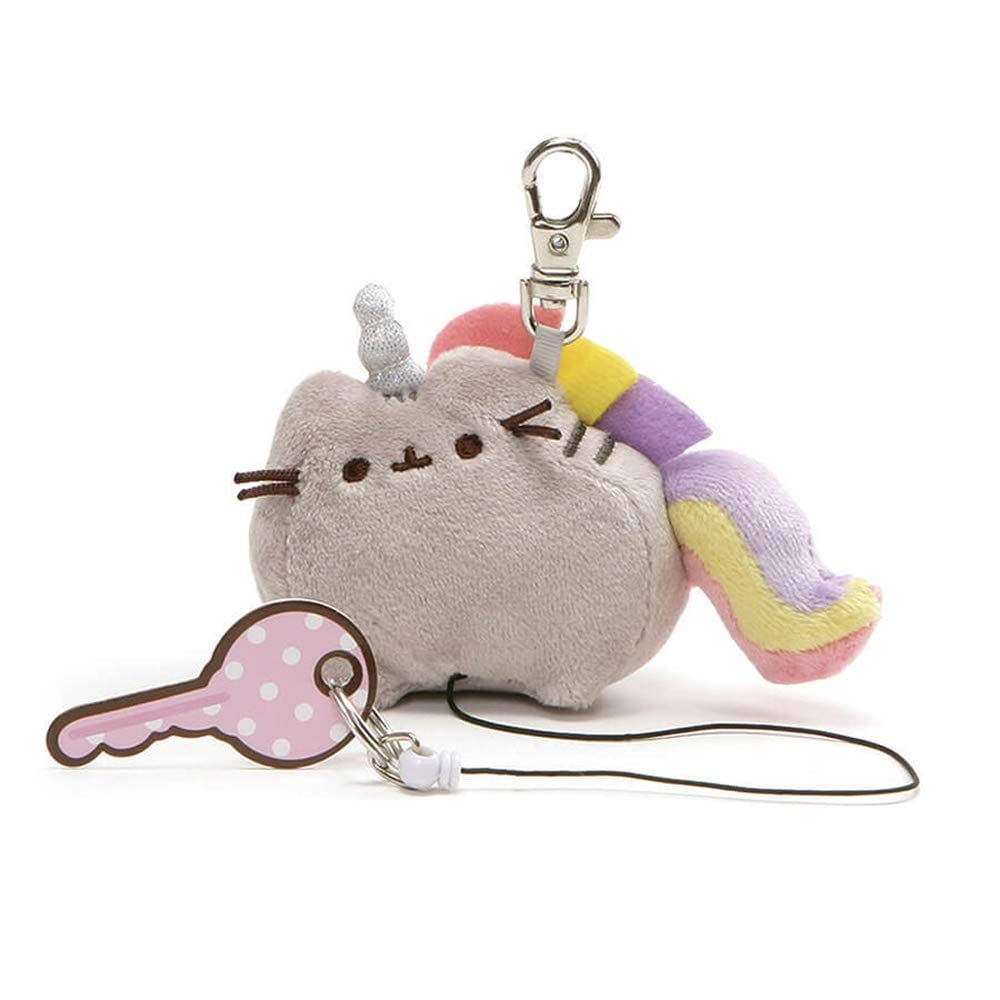 GUND Pusheenicorn Retractable Keychain Gray 3