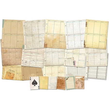 Bo Bunny Vintage Weekly Binder Contents
