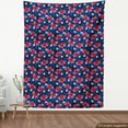 thumbnail image 3 of Ambesonne Navy and Blush Fabric by the Yard Upholstery, Exotic Hibiscus Art, 2 Yards, Navy Blue Dark Coral, 3 of 4