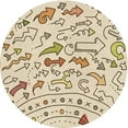 thumbnail image 1 of Ahgly Company Indoor Square Patterned Vanilla Gold Area Rugs, 3' Square, 1 of 6