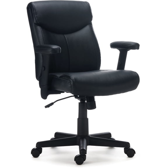 Staples Traymore Ergonomic Faux Leather Swivel Computer and Desk Chair Black (59425-CC)