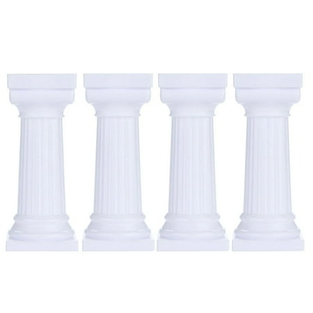 

OUNONA Cake Roman Column Support Stand Pillar Holder Stand Greek Wedding Tier Tiered Cupcake White Columns Rods Pillars Dessert