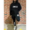 thumbnail image 2 of ROASO Hooded Collar Broken Heart Letter Print Kangaroo Pocket Men's Tracksuit Set, 2 of 6