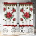 thumbnail image 6 of SUNWISHA 2 Piece Set Christmas Poinsettia Curtain Valances for Kitchen 26 X 36 Inch (Style 4), 6 of 7