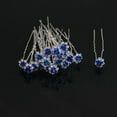 thumbnail image 5 of Opvise 10 Pcs Women Fashoin Silver Plated Rhinestone Rose Flower Hair Pin Clip Hairpin, 5 of 8