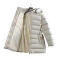 thumbnail image 6 of Staki Toddler Puffer Jacket Girls' Heavyweight Shimmer Puffer Jacket with Hood and Fleece Headband(White,4-5 Years), 6 of 6