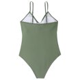 thumbnail image 5 of Odeerbi One Piece Swimsuit for Women 2025 Erogenous Solid With Chest Pad Without Underwire Bikini Deep V Swimsuit Olive Green, 5 of 8