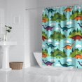 thumbnail image 2 of Light Blue Dinosaur Landscape Pattern Shower Curtain 84"x72" ,Bathroom Decorative Shower Curtains Set with 12 Hooks,Modern Waterproof Washable Shower Curtain, 2 of 6