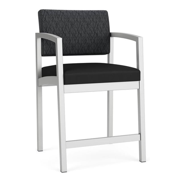 Lenox Chaise de Réception en Acier pour Attente sur la Hanche / Acier Argenté / Gris Foncé / Noir