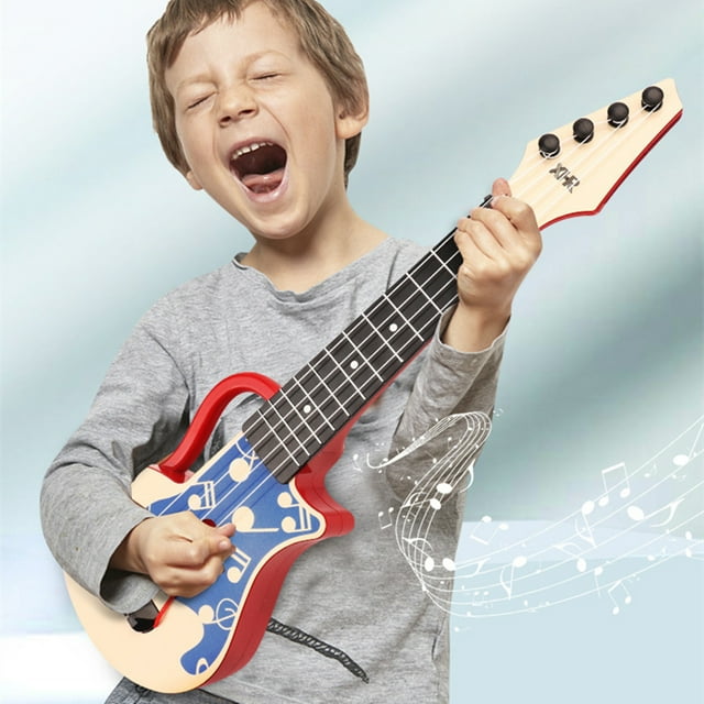 Big Save,HWRETIE Kids Guitar Ukulele Beginner Musical Instrument 15 Inches with 4 Strings Mini Guitar for Skill Improving Kids Play Early Educational