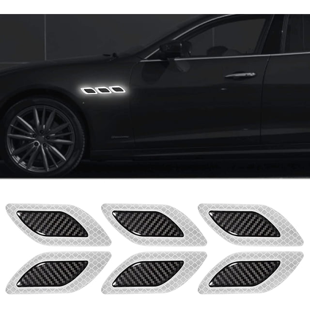 6Pcs 3D Strong Reflective Stripe Stickers for Car Fender Hood Bumper High-Intens