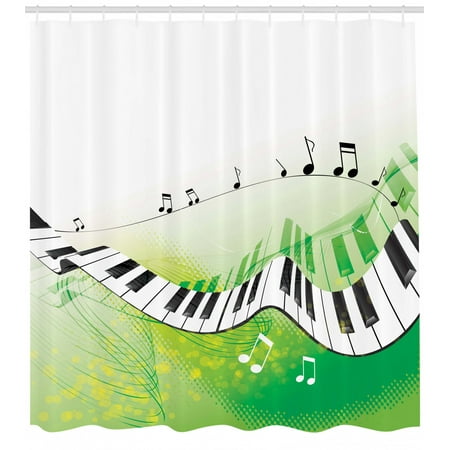 Music Shower Curtain Music Piano Keys Curvy Fingerboard