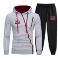 thumbnail image 4 of Chándal para hombre, novedad en ropa deportiva, estampado, chaqueta con cremallera, abrigo, sudaderas con capucha informales, pantalones deportivos para correr, ropa cálida para exteriores para hombre, 4 of 4