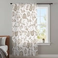 thumbnail image 4 of Khaki Farmhouse Sheer Curtains 54 Inches Long, Floral Floral Plant Leaf Vintage Spring Light Filering Curtains, Breathable Simi Curtain Privacy Drapes for Kitchen Bathroom Small Window Treatment, 4 of 9