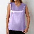 thumbnail image 5 of RMGVDSD Women's Silk Satin Tank Tops V Neck Dressy Casual Sleeveless Camisole Blouses Summer Business Work Shirts Solid Color Fashion Top Blouses Shirts, 5 of 9