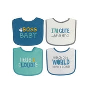 Parents Choice Baby Boys Attitude Bibs, 4-Pack
