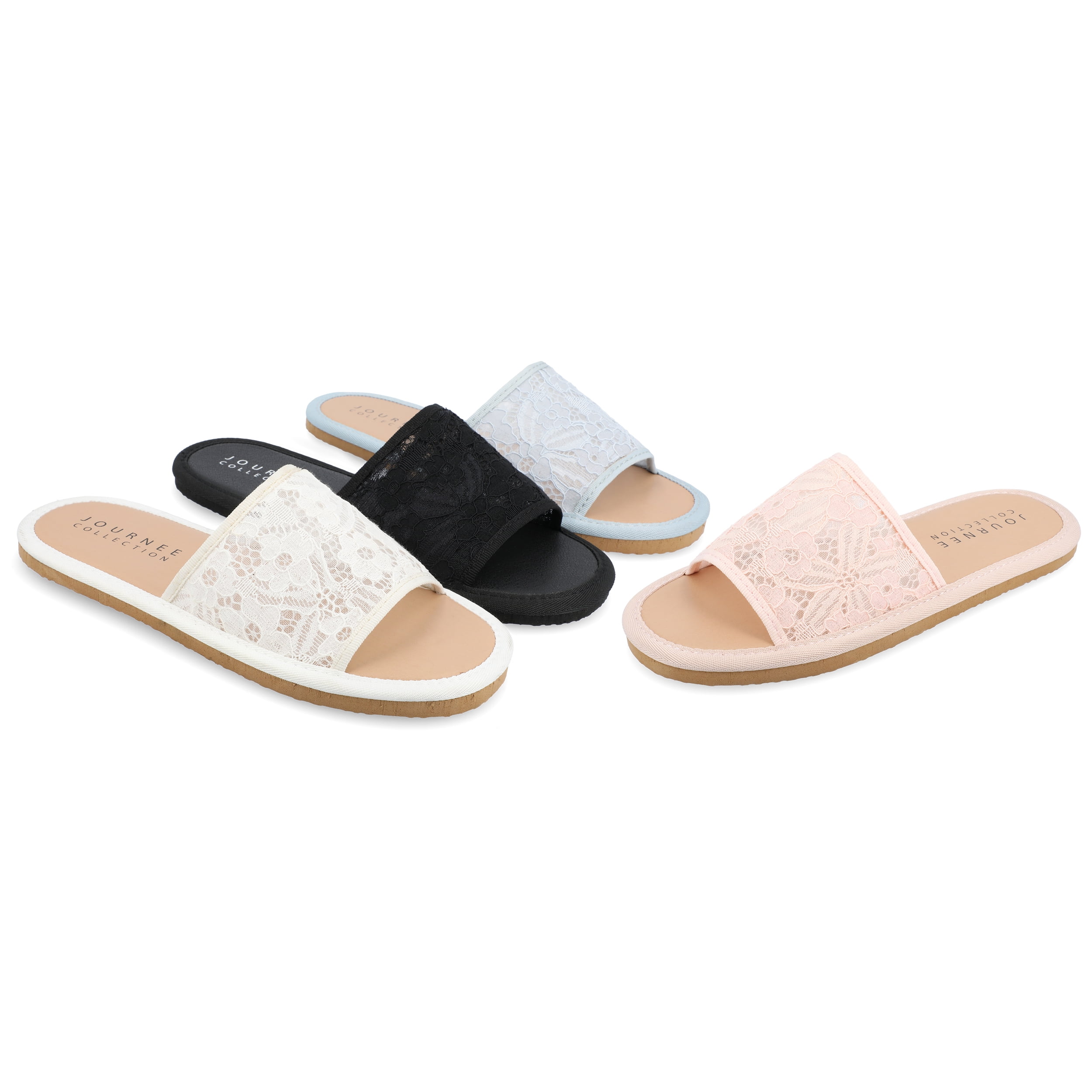 Journee Collection Womens Eniola Tru Comfort Foam Slide Flat Sandals