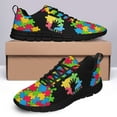 thumbnail image 4 of Autism Shoes Women Men Running Sneakers Autism Awareness Puzzle Print Tennis Walking Shoes Black Size 9, 4 of 5