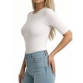 thumbnail image 2 of MOYIKO Half Sleeve T Shirts for Women Summer Trendy Crewneck Tops Spring Casual Slim Fitted Basic Tees, 2 of 7