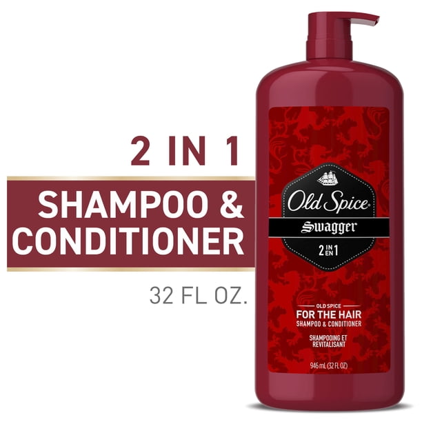 Old Spice Mens 2 in 1 Shampoo and Conditioner, Swagger, 32 fl oz