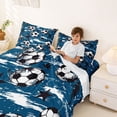 thumbnail image 3 of Erosebridal Vintage Batik Artwork Queen Sheet Sets,Football Sport Soccer Games Bed Set For Kids Boys 4 Pieces, 3 of 6