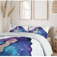 thumbnail image 6 of Ambesonne Celestial Duvet Cover Sets, Cancer Wavy Galaxy Hair, 2-Queen, Violet and Multicolor, 6 of 7