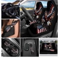 thumbnail image 2 of Yuyamidu Eagle Car Seat Covers Full Set of 12 USA Flag Steering Wheel Cover Seat Belt Strap Cover Coaster Lip Gloss Holder Keychain Wrist Key Chain Car Decor, 2 of 6