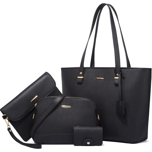 para mujer Bolsos de hombro grandes con asa superior Bolsos tipo cartera Monedero Bolso cruzado conjunto 4 piezas