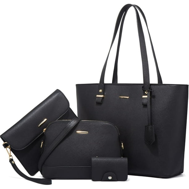 para mujer Bolsos de hombro grandes con asa superior Bolsos tipo cartera Monedero Bolso cruzado conjunto 4 piezas