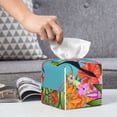 thumbnail image 6 of Kdxio Tropical Jungle Flamingo Print Tissue Box Cover,Square Decorative PU Leather Facial Paper Case Organizer Holder Dispenser for Bathroom,Night Stands,Desk,Car 5.2''X5.2''X5.2'', 6 of 8