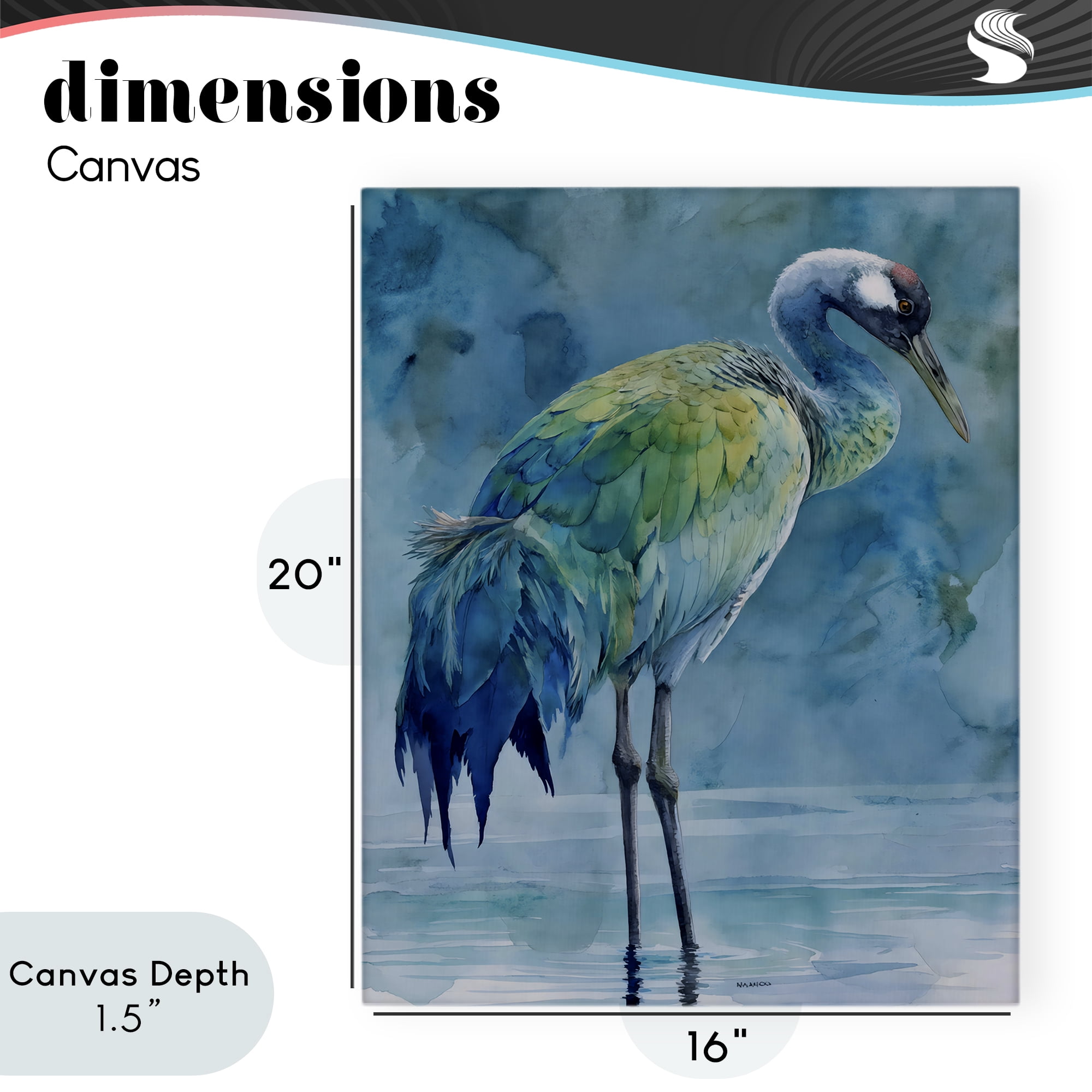 Stupell Industries Turquoise Feathered Coastal Bird Canvas Wall Art, design by Franklyn Gregory