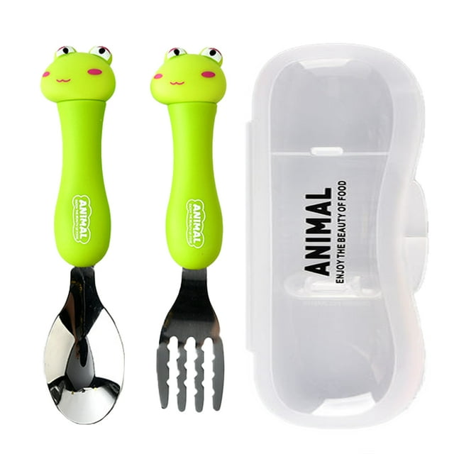Toddler Utensils Kids Spoon and Fork Set ,Stainless Steel Silverware