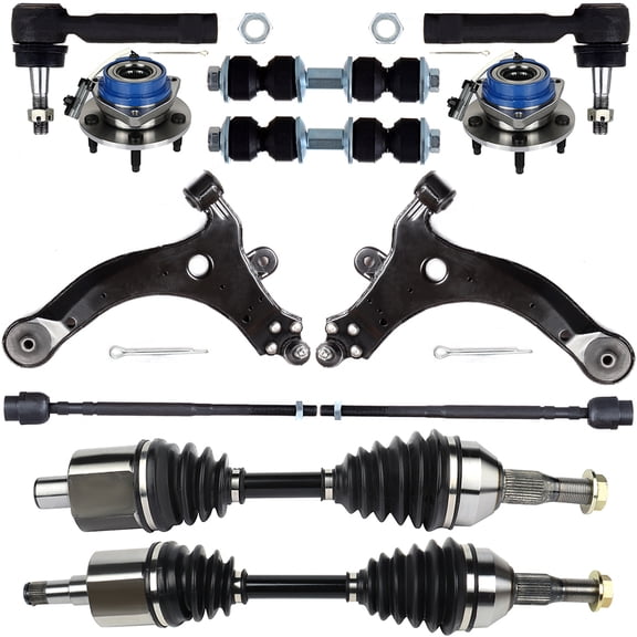 ECCPP - 12PC Front Lower Control Arm and Ball Joint Tie Rod End Sway Bar End Link CV Axle Wheel Hub Bearing - Compatible with 2005-2009 for Buick LaCrosse 2000-2009 for Chevy Impala Suspension Kit