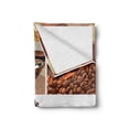 thumbnail image 2 of Coffee Soft Flannel Fleece Throw Blanket, Group of Chocolate Sweets Muffins Coffee Beans and Mugs Cappuccino Pastries, Cozy Plush for Indoor and Outdoor Use, 60" x 80", Multicolor, by Ambesonne, 2 of 6