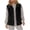 156#Black, variant on Women Solid Lapel Fleece Vest Soft Sleeveless Zip Front Vest Everyday Casual Outer Coat with Pockets Black XL