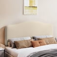 thumbnail image 3 of Pinmoco Upholstered Headboard for Queen Bed, Height Adjustable and Memory Foam Arc-shaped Head Board, Beige, 3 of 10