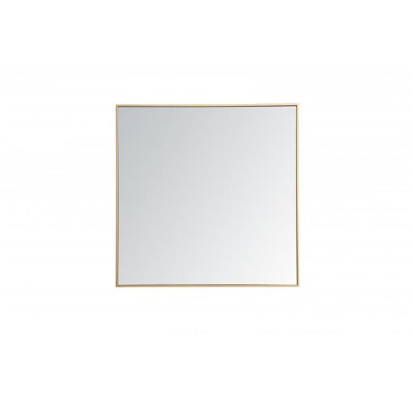 Elegant Decor MR43636BR Miroir Carré Cadre en Métal 36 Po en Laiton - 35.25 x 71.25 x 0.16 Po