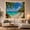 Christmas Beach, variant on Ocean Waves Tropical with Beach Tall Palm Tree, Mystical Fantasy for Space Lovers, Galaxy Room Decor, Mother'S Day Gift, Tapestry Wall Hanging for Bedroom and Dorm