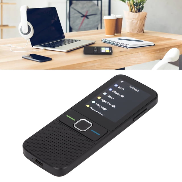 Translation Device, Smart Voice Translator 2.4in Touchscreen for Travel for Study Black,White