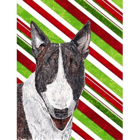 Bull Terrier Candy Cane Christmas Flag Garden Size
