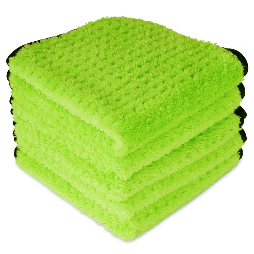 Liquid X Waffle Weave Microfiber Detailing Towel 16" x 16" Green