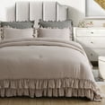 thumbnail image 2 of Lady Ann Shabby Ruffled Comforter Set for Queen Bed,3 Pieces Farmhouse Boho Vintage Cute Taupe Bedding Set Lightweight Ultra Fluffy Soft (1 Ruffle Comforter +2 Pillowcases), 2 of 7