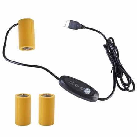 USB 5V2A to 1.5V 3V 4.5V C Fake Battery Eliminator Cable Power Adapter Cord Replace for 1-3pcs 1.5V LR14 C Batteries