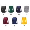 thumbnail image 3 of Printemps Automne O Cou Femmes Tshirt Casual Ruffle Top Solide Plus S-3XL T-Shirt, 3 of 5