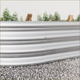 thumbnail image 2 of Planter, Large Oval Modern Metal Raised Garden Bed for Outdoor Vegetables Flowers | Brushed Silver | Oval, 2 of 11