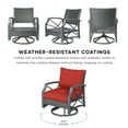 thumbnail image 5 of Kinger Home 5-Piece 42" Fire Pit Set - 50k BTU, Rattan Wicker, Aluminum, Grey, Red Cushions, 5 of 8