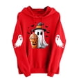 thumbnail image 5 of LEKWK Halloween Hoodies for Women Drawstring Ghost Pattern Cute Graphic Sweatshirts Fall Winter Long Sleeve Relaxed Fit Casual Funny Tops, 5 of 6