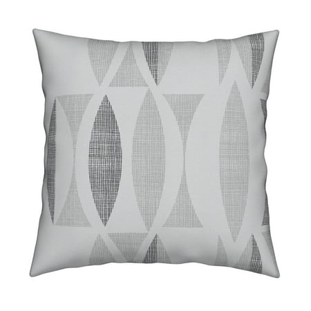 - Mid Century Modern Geometric Throw Pillow Cover w Optional Insert by Roostery