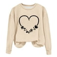 thumbnail image 2 of Qiopertar Mode Femmes T-Shirt à Manches Longues Col Rond Imprimé Chandail en Molleton Blouse Hauts Offres de la Semaine Liquidation à Moins de 5$ jusqu'à 90 % de Réduction, 2 of 4