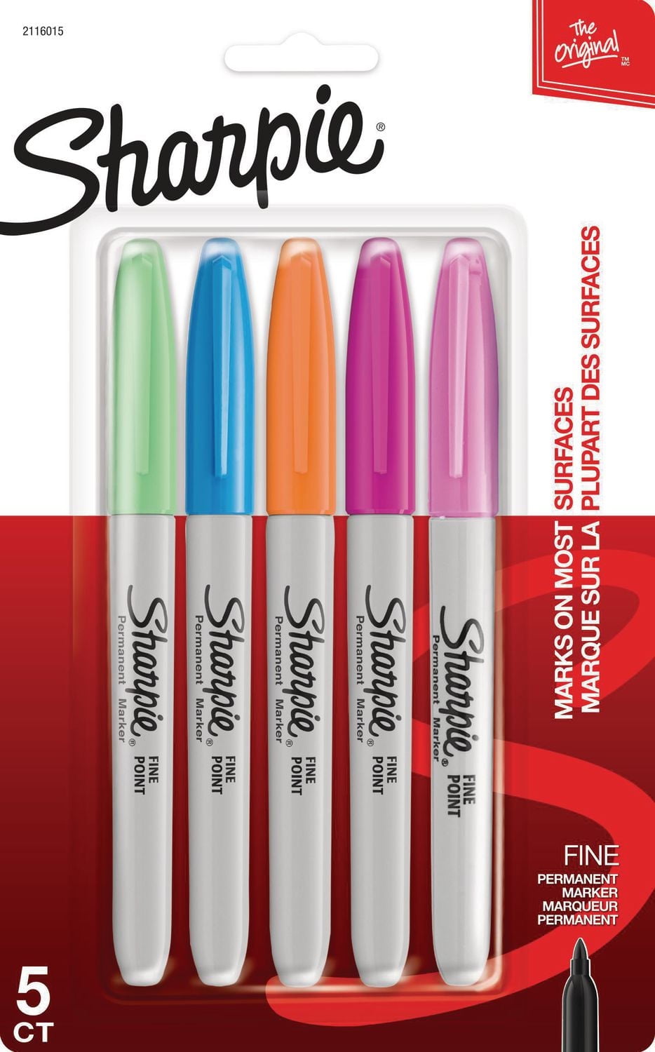 Sharpie marqueur permanent à pointe fine, couleurs assorties